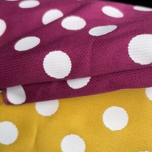Polka dot fabric purple plum yellow goldenrod white spots